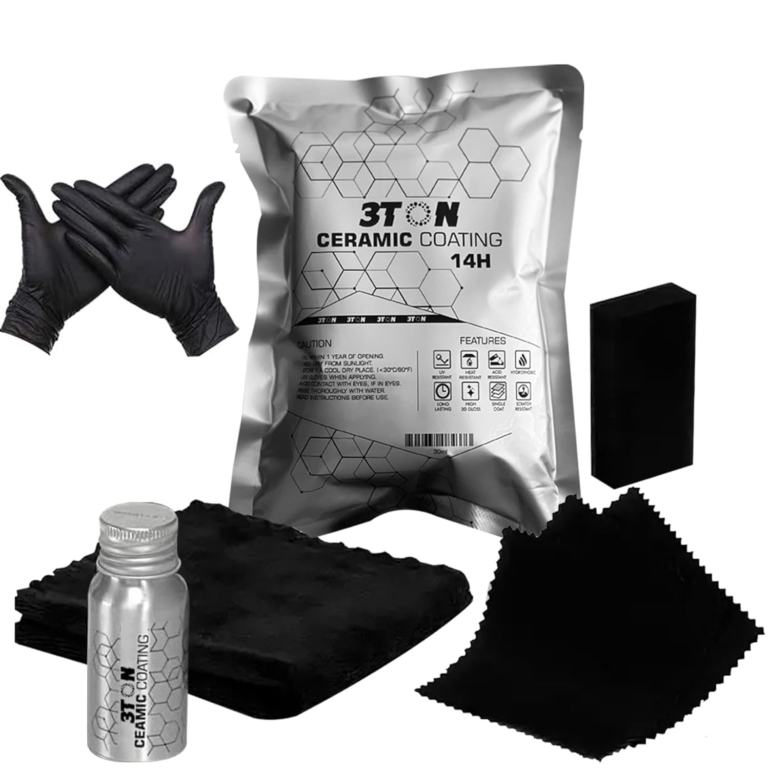 3TON 14H Advanced Graphene Coating โ SiO2 Ceramic Kit for Cars, Boats & Motorcycles | Anti-Scratch Hydrophobic Protection