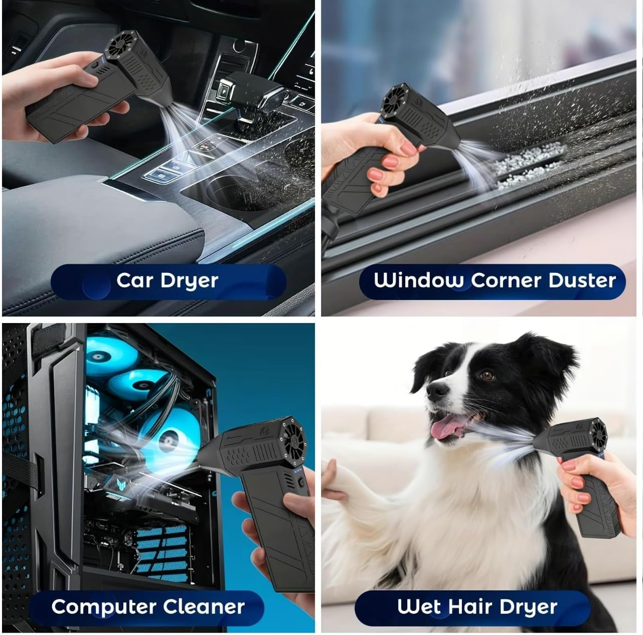 3TON Electric Air Duster – 130000RPM Compressed Air Blower, 3-Speed Adjustable Reusable Jet for Keyboard, Car, Home & Outdoor