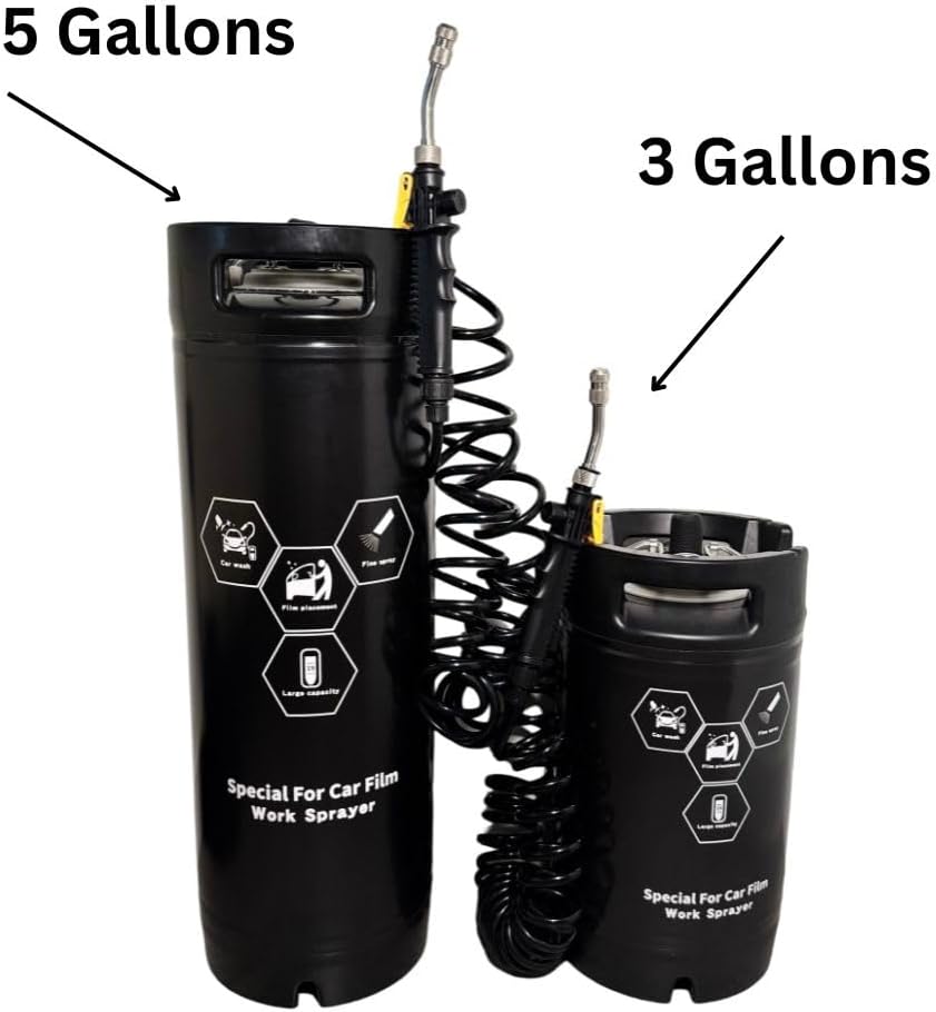 3TON 3-Gallon PPF Tank Sprayer – Stainless Steel High-Pressure Compression Pump with Gauge for Paint Protection Film & Tint