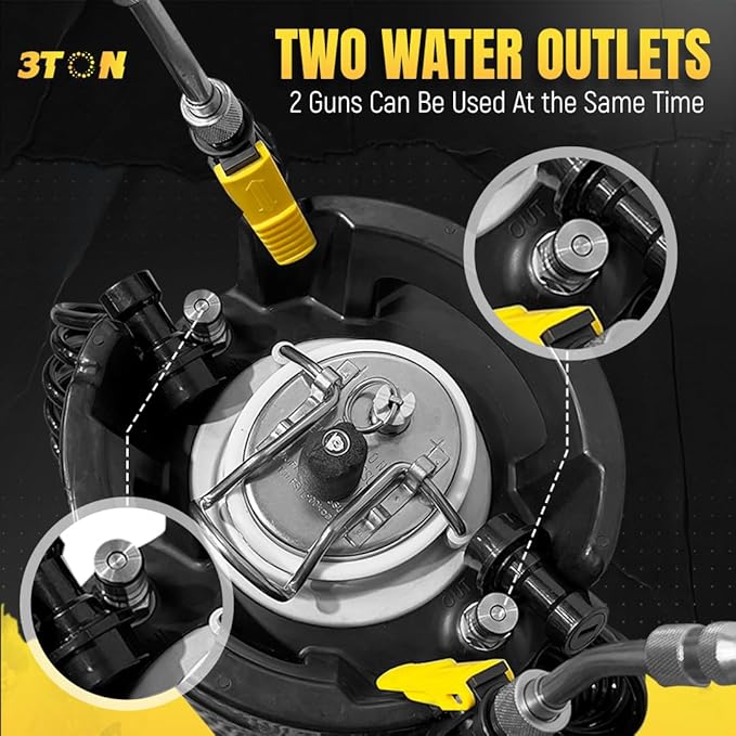 3TON 5-Gallon PPF Tank Sprayer – Stainless Steel High-Pressure Compression Pump with Gauge, Leak-Free Keg for Tint & Film