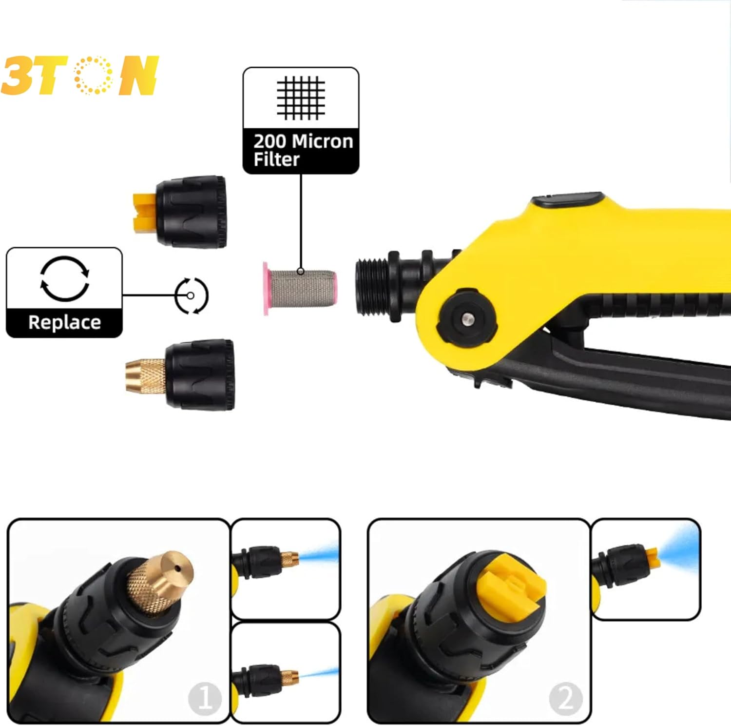 3TON Professional Hose with Inline Filter – 19ft Long for Cleaner PPF Installation - 3TON