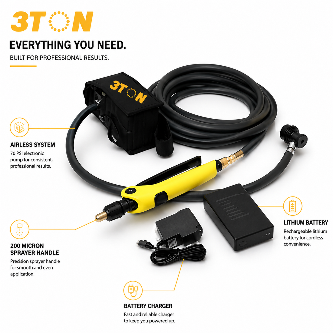 3TON Airless Spray System — Cordless Power & Precision